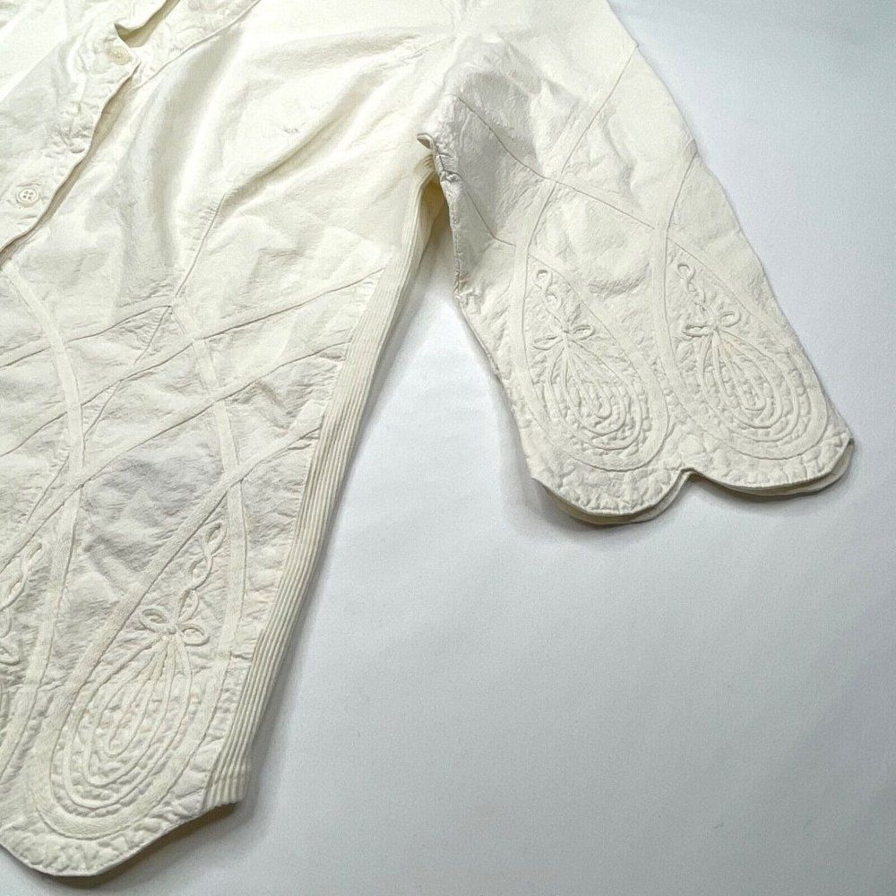 Soft Surroundings Embroidered Soutache Cotton Button Front Top NEW - Picture 6 of 9